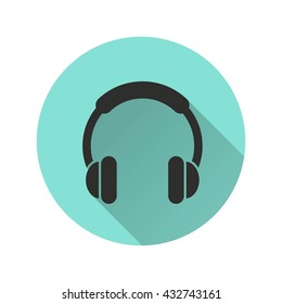 Headphone vector icon. Illustration isolated for graphic and web design.
