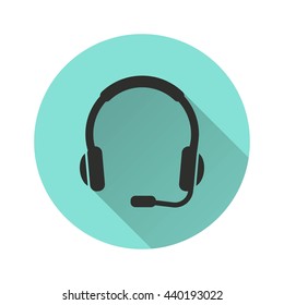 Headphone vector icon. Illustration isolated for graphic and web design.