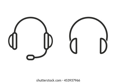 Headphone vector icon. Illustration isolated on white background for graphic and web design.