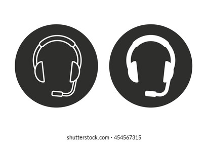 Headphone vector icon. Illustration isolated for graphic and web design.