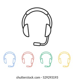 Headphone vector icon. Illustration isolated on white background for graphic and web design.