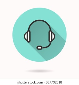 Headphone vector icon. Illustration isolated for graphic and web design.