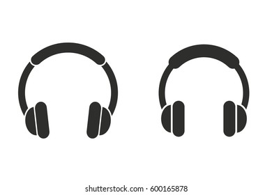 Headphone vector icon. Illustration isolated for graphic and web design.