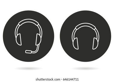 Headphone vector icon. Illustration isolated for graphic and web design.