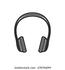 Headphone vector icon. Illustration isolated for graphic and web design.