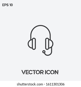 Headphone vector icon illustration. Ui/Ux. Premium quality.