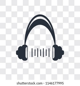 Headphone vector icon isolated on transparent background, Headphone logo concept