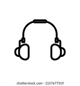 headphone vector icon. listening music. line icon style. Simple design illustration editable