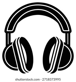 Icono de Vector de auriculares y diseño de ilustración de logotipo 