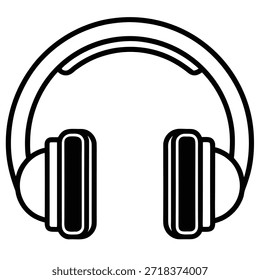 Icono de Vector de auriculares y diseño de ilustración de logotipo 
