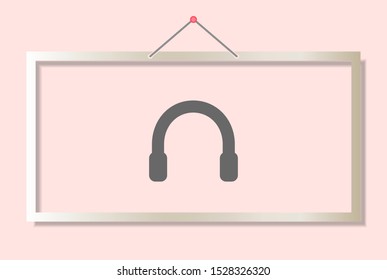 Headphone Vector icon . Lorem Ipsum Illustration design