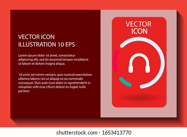 Headphone Vector icon . Lorem Ipsum Illustration design