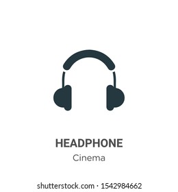 Headphone vector icon on white background. Flat vector headphone icon symbol sign from modern cinema collection for mobile concept and web apps design.