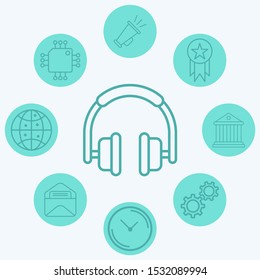 Headphone vector icon sign symbol