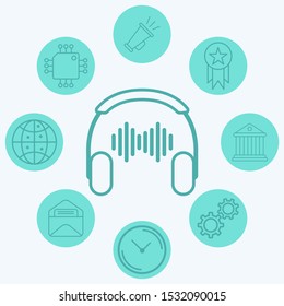Headphone vector icon sign symbol