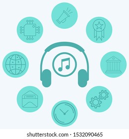 Headphone vector icon sign symbol