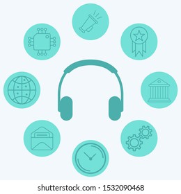Headphone vector icon sign symbol