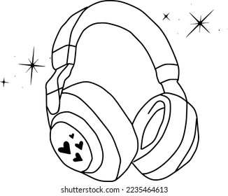 headphone vector illustration. headphone digital art design