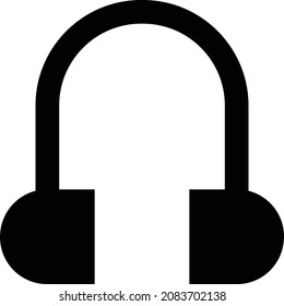 Kopfhörer-Vektorgrafik einzeln auf transparentem Hintergrund. glyph-Vektorsymbole für Konzept- oder Web-Grafiken.