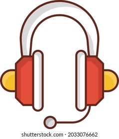headphone Vector illustration on a transparent background. Premium quality symbols. Vector Line Flat color  icon for concept and graphic design.
