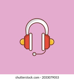 headphone Vector illustration on a transparent background. Premium quality symbols. Vector Line Flat color  icon for concept and graphic design.