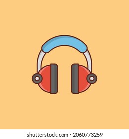 headphone Vector illustration on a transparent background. Premium quality symbols. Vector Line Flat color  icon for concept and graphic design.