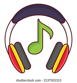ilustración del vector auricular en un fondo transparente. Símbolos de calidad superior. Iconos planos de línea vectorial para el diseño de conceptos y gráficos. 