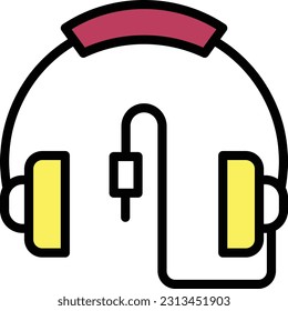 headphone Vector illustration on a transparent background. Premium quality symmbols. Line Color vector icons for concept and graphic design.