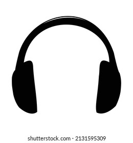 Ilustración vectorial de auriculares, silueta de auriculares