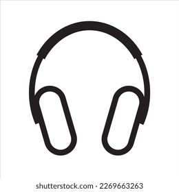 Headphone Vector Line Art Icon Illustration Template