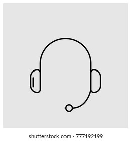 Headphone vector line icon.