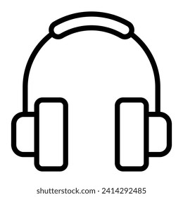 Diseño de iconos de línea del vector de auriculares