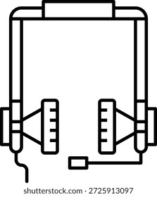 Diseño de ícono de línea de Vector de auriculares