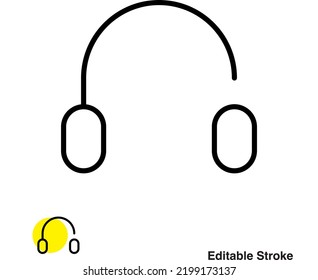 Icono de línea del vector de auriculares