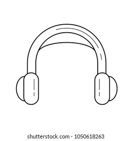 Headphone vector line icon isolated on white background. Headphone line icon for infographic, website or app. Icon designed on a grid system.