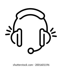 Línea vectorial de auriculares Icono- Ilustración vectorial de alta calidad de estilo moderno.