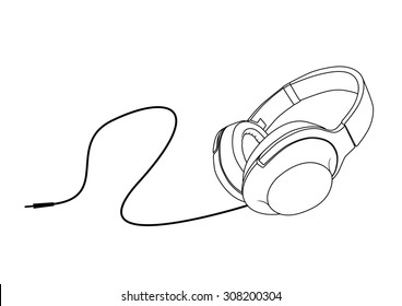 headphone vector outline