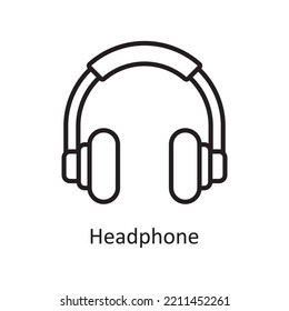 Headphone Vector Outline Icon Design Illustration. Bank- und Zahlungssymbol auf weißem Hintergrund - EPS10-Datei