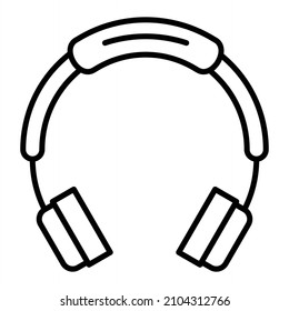 Icono De Contorno Del Vector De Auriculares Aislado En Fondo Blanco
