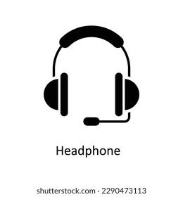 Headphone Vector    Solid Icons. Simple stock illustration stock