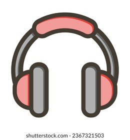 Headphone Vector Thick Line Filled Colors Icon For Personal And Commercial Use.
