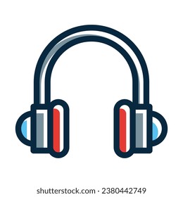 Headphone Vector Thick Line Filled Dark Colors Icons For Personal And Commercial Use.
