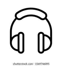 headphone vector thin line icon 