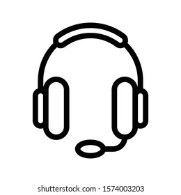 headphone vector thin line icon 