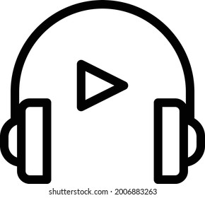 headphone vector thin line icon