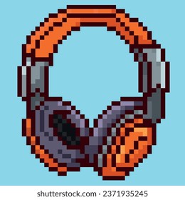 Vector de auriculares,jugador de auriculares de píxeles