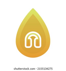 headphone water gradient logo design template icon