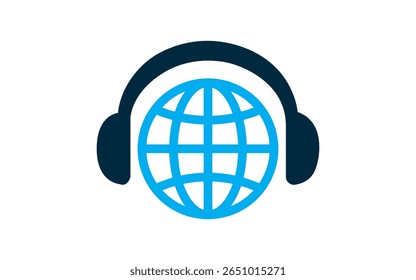 Headphone web browser Logo Design for Graphic Design with Global Podcast Headphones Logo