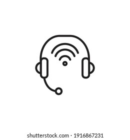 headphone with wifi and wireless. Simple modern icon design، Vector illustration on white background use for ui and ux, website or mobile application.