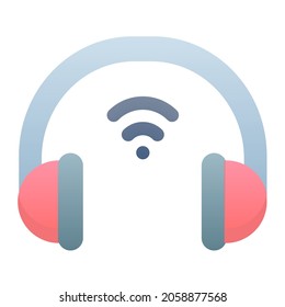 headphone wireless wifi iot single isolated icon with smooth style